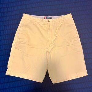 Chaps Men's Cream Flat Front Shorts